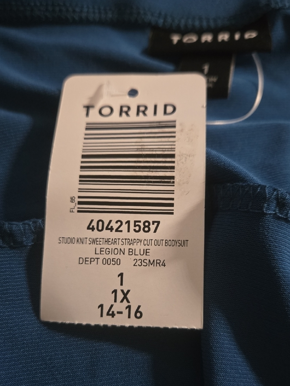 TORRID Studio Knit Sweetheart Strappy Cut Out Bodysuit blue - Picture 10 of 11